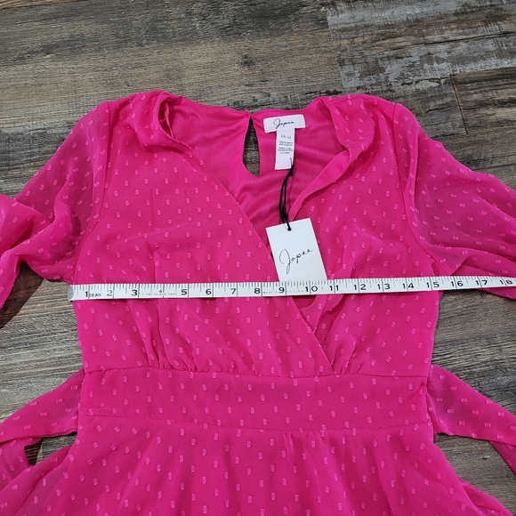 NWT Japna Chiffon Ruffle Tiered Skirt Long Sleeve Dress - Picture 11 of 13